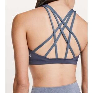 Lululemon Free To Be Serene Bra in cadet blue/iron purple in size 6
